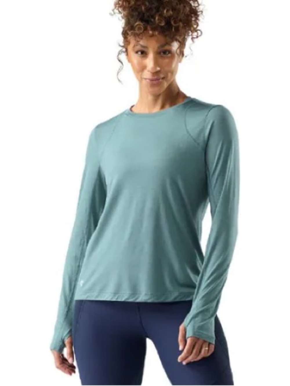 Smartwool Merino 150 Long Sleeve Base Layer Top XS Teal Thumb Holes
